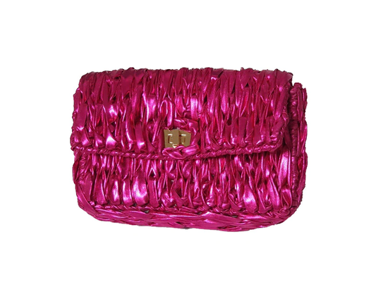 Ribbon yarn -hot pink (shiny)