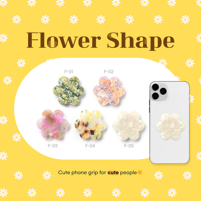 Pretty Phone Grip, Magsafe Phone hand holder including Adapter Ring with sticker.  Expanding Stand and Grip for Smartphones and Tablets, Flower shape