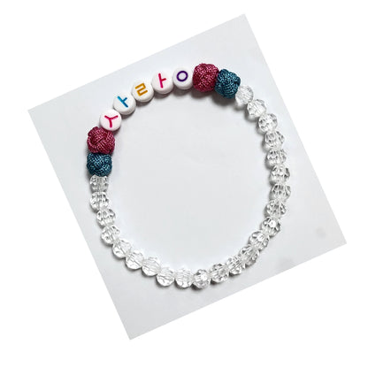 Custom Hangul(Korean) Beads Bracelet with Korea traditional knot