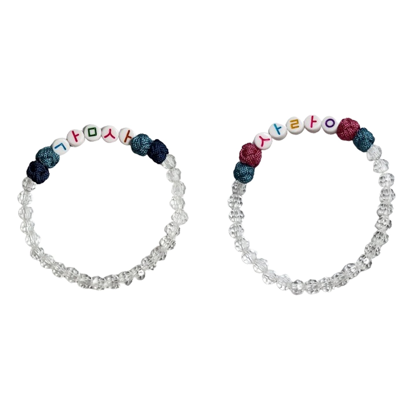 Custom Hangul(Korean) Beads Bracelet with Korea traditional knot