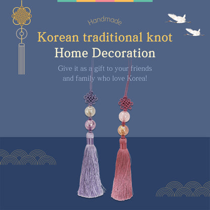 Two Shiny Beads with Gukhwa Maedeup, Home Decoration, Handmade Ornament, Decorative strap, Korean Traditional Knot(Maedeup), Norigae