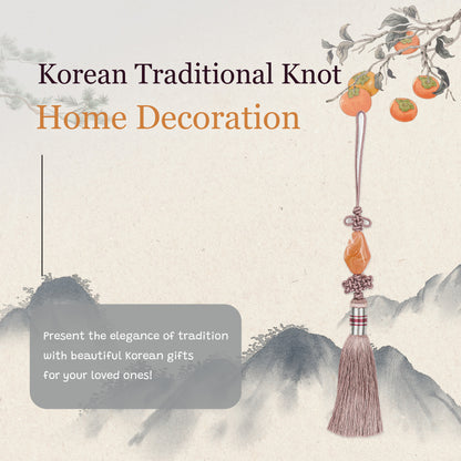 Angular Bead with Janggu and Saengjjok Maedeup, Home Decoration, Handmade Ornament,  Korean Traditional Knot(Maedeup), Norigae