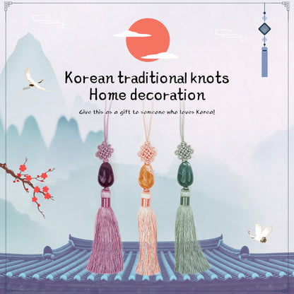 Oval Bead with Gukhwa Maedeup, Home Decoration, Handmade Ornament,  Korean Traditional Knot(Maedeup), Norigae