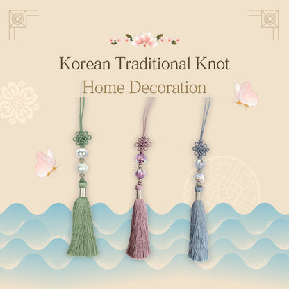 Two Translucent Beads with Gukhwa Maedeup, Home Decoration, Handmade Ornament, Decorative strap, Korean Traditional Knot(Maedeup), Norigae