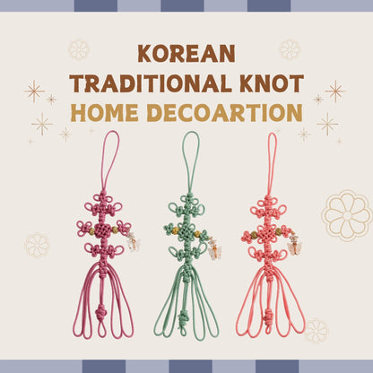 Small Bag Accessory, Multiple use, Korean Traditional Knot, Home Decoration with Flowers and Butterfly Beads (Small)