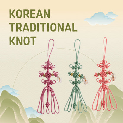 Small Bag Accessory, Multiple use, Korean Traditional Knot, Home Decoration with Flowers and Butterfly Beads (Small)