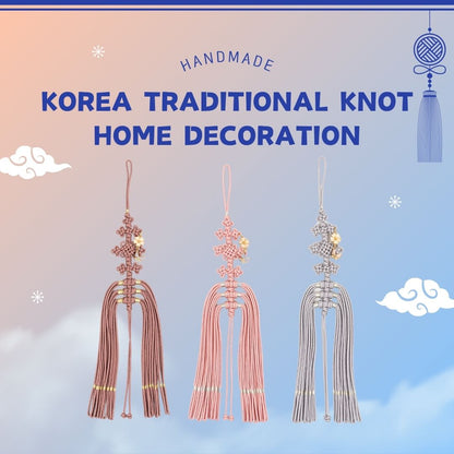 Octopus Foot-Shaped Korean Traditional Knot Home Decoration with Flowers and Butterfly Beads (Large)