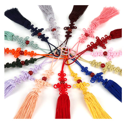 Janggu Maedeup, Handmade Ornament, Decorative strap, Korean Traditional Knot(Maedeup), Norigae, Light khaki