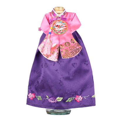 Bottle Cover, Wine Cover, Woman Hanbok Design, Korean Traditional Cloth Design, Pink and Purple Color