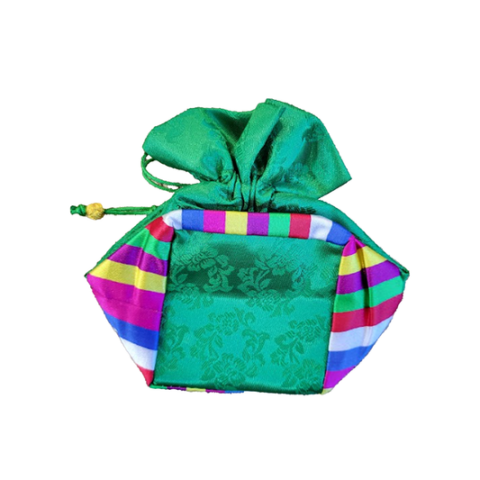 Pouch with Korea Traditional Knot(Maedeup), green color
