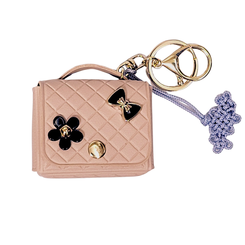 Airpod case with Keyring and Korean Traditional Knot, Bag Design Case, Pink or Dark blue