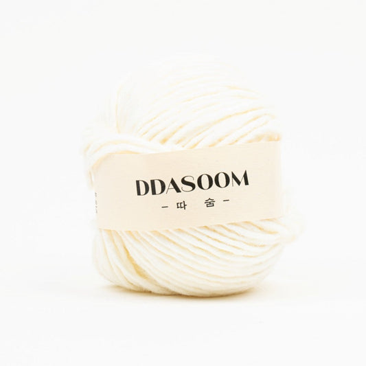 Ddasoom, Wool Acrylic Yarn, Light and Fluffy, Pretty Colors - Ivory
