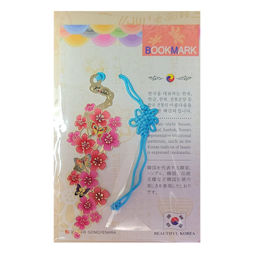 Flat Metallic Bookmark. Small & Pretty Bookmark. Korean Traditional Knot, Several Design - Plum Blossom