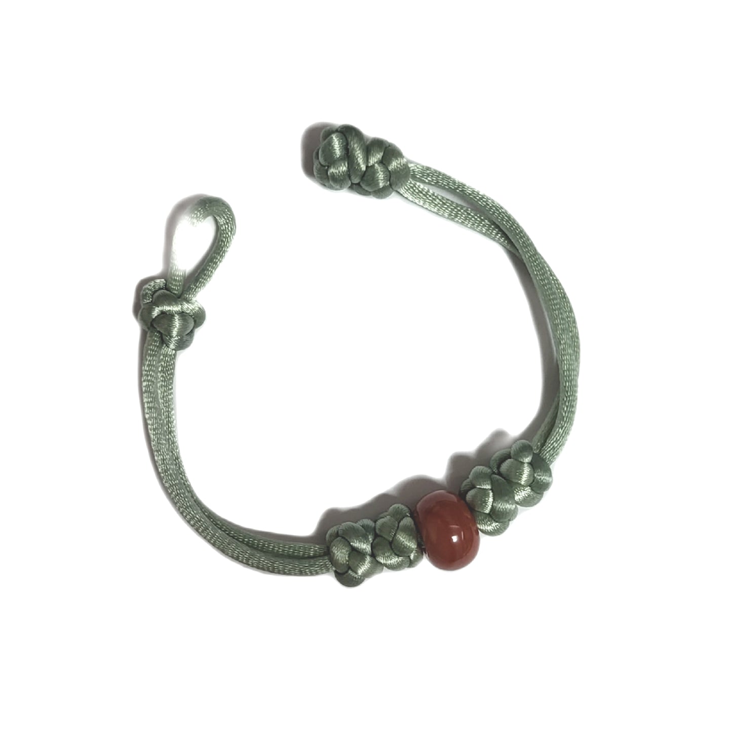 satin material knot bracelet, mint color . real stone decoration for accessory (not plastic)