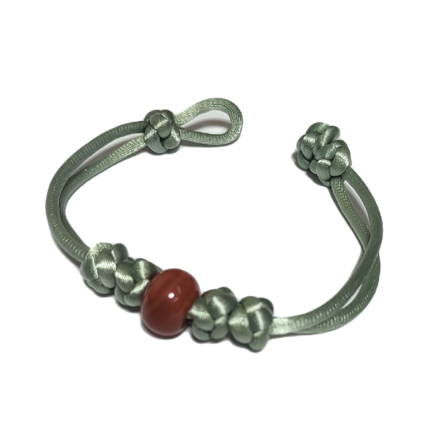 bracelet, Korea traditional knot, satin bracelet with real stone for accessory (not plastic) , mint color