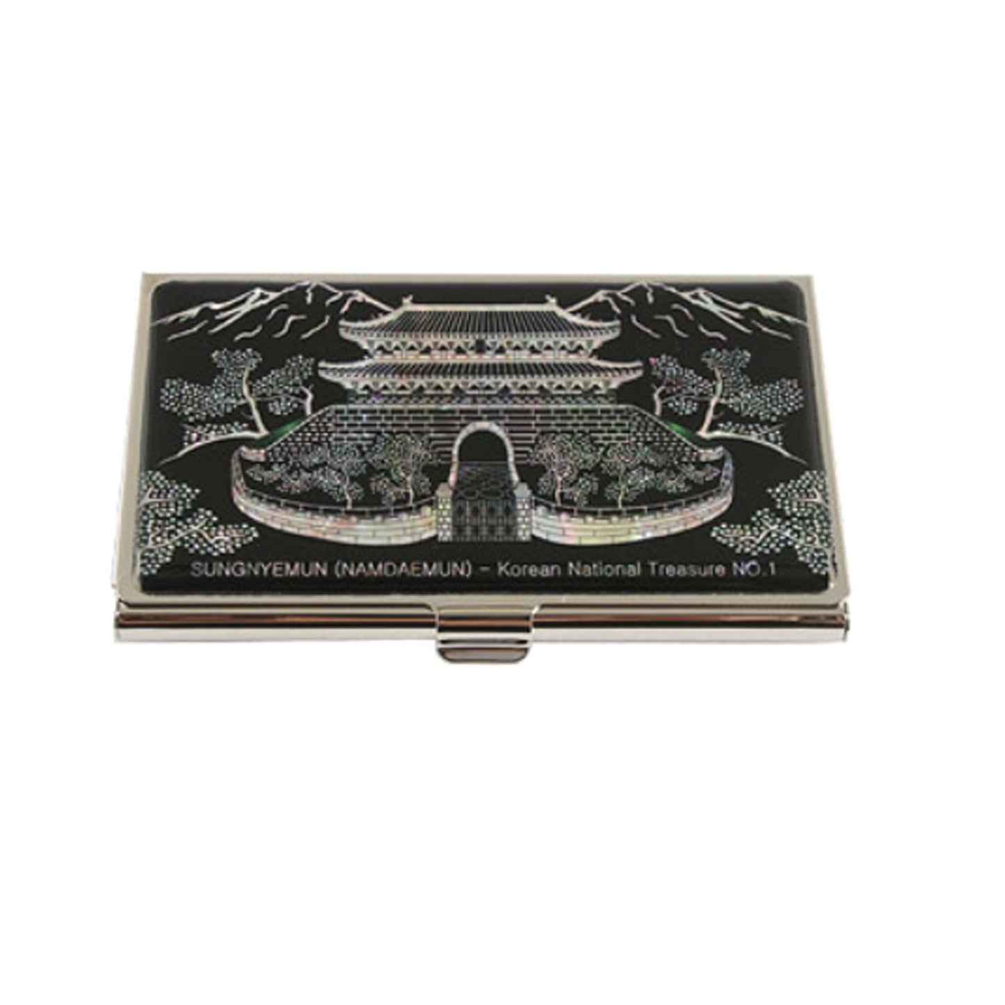 Korean traditional Business Card Holder with Paper Knife,  Made of Mother-of-pearl, Handmade