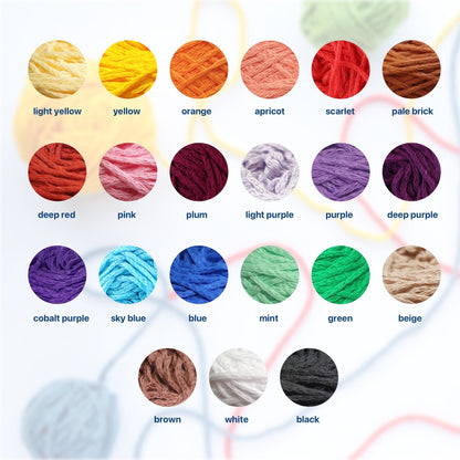 100% Cotton Tube Yarn, Cord Yarn 2mm, 21 Colors, Good for Bag & Goods - Yellow
