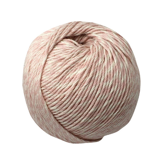 La Pace Premium Yarns 100% Organic Cotton Natural Dyeing Melange Color. Pink + White