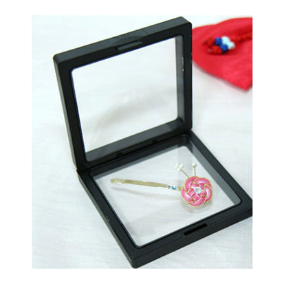 Hair Pin with Swarovski Cubic, Pearl and Korean Traditional Knot. a Transparent Case. Purple Color