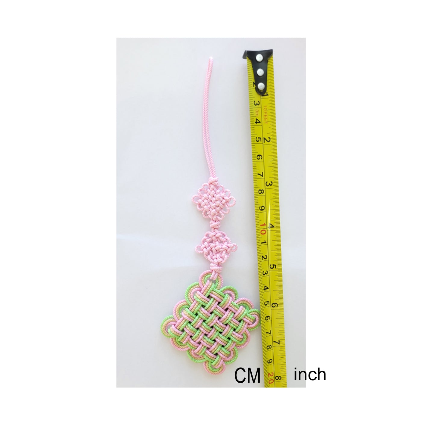 Handmade Keyring, Korea Traditional Knot, pink and mint