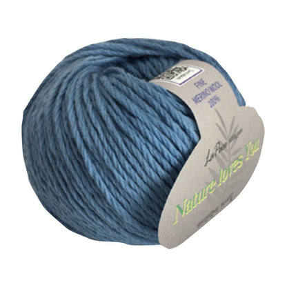 La Pace Premium Yarns 100% Fine Merino Wool Natural Dyeing Solid Color - Blue