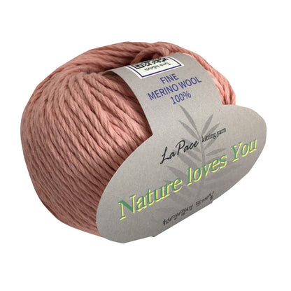 La Pace Premium Yarns 100% Fine Merino Wool Natural Dyeing Solid Color - Pink