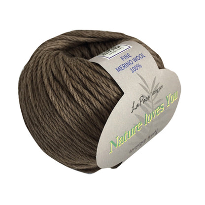La Pace Premium Yarns 100% Fine Merino Wool Natural Dyeing Solid Color - Brown