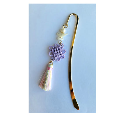 Letter Knife and Bookmark by Korean Traditional Knot(Maedeup), Light Violet Color