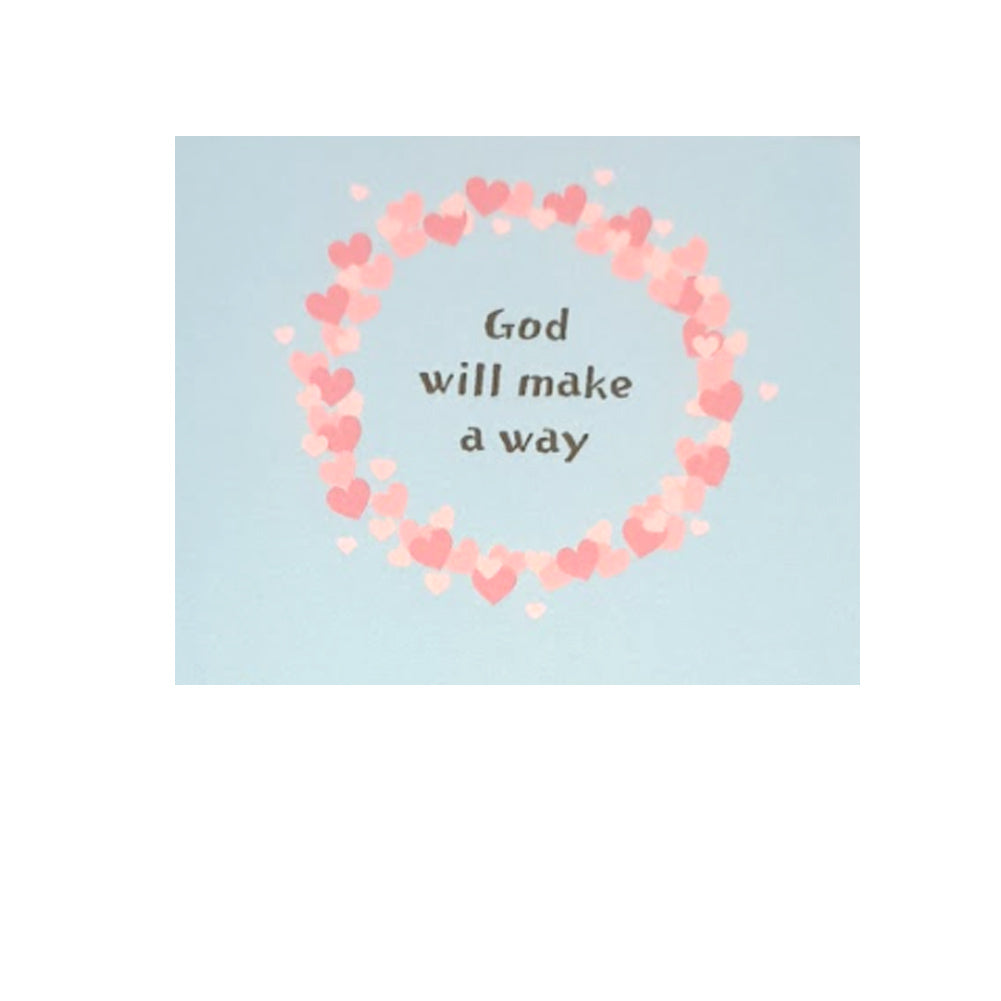 memo pad head design, heart, 'God will make a way.'
