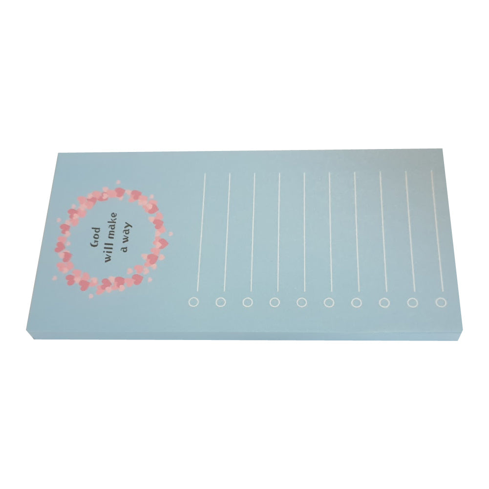 To see the thickness. 100sheet memo pad side view.