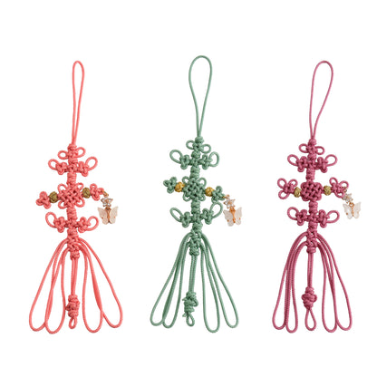 Small Bag Accessory, Multiple use, Korean Traditional Knot, Home Decoration with Flowers and Butterfly Beads (Small)