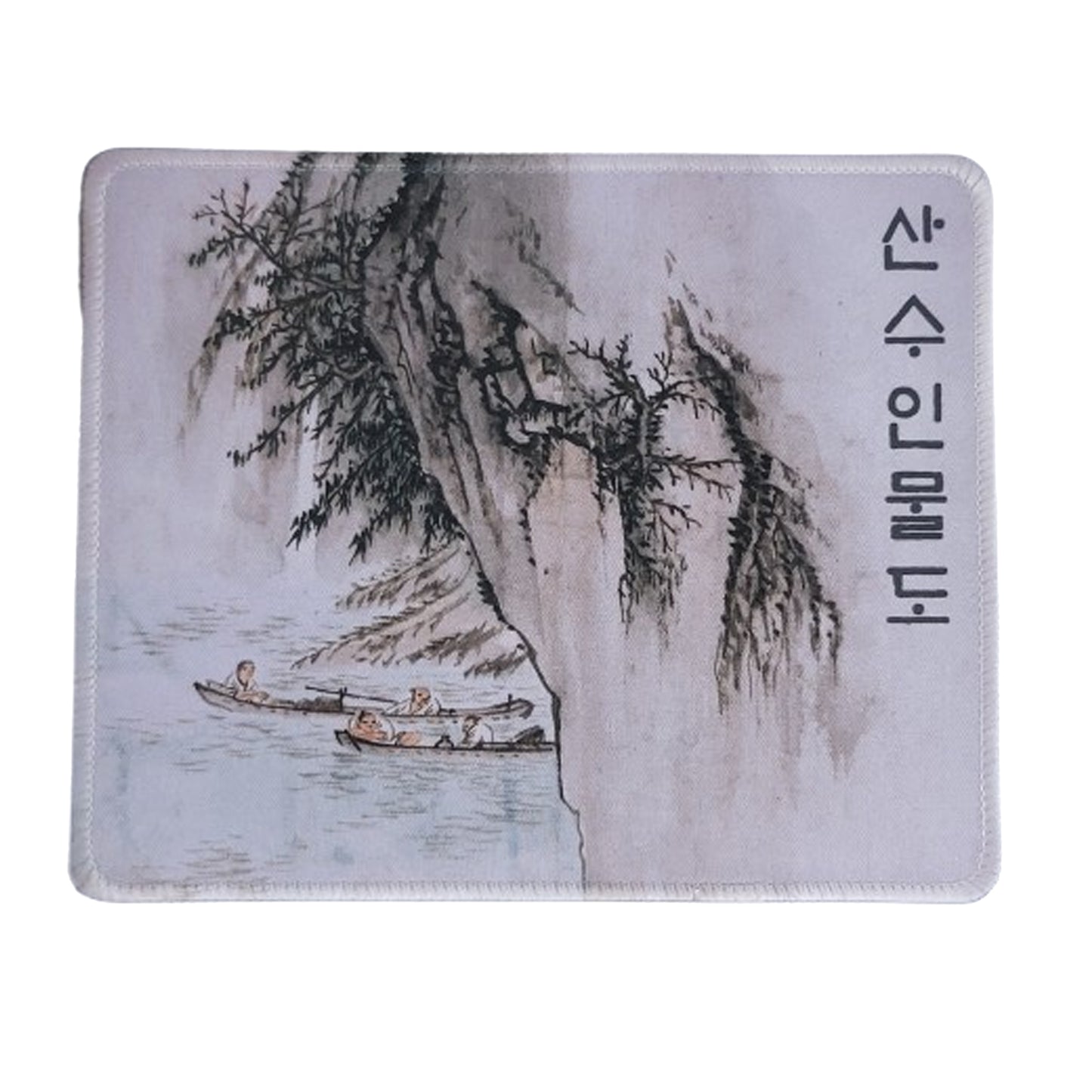 Fabric Mouse  Pad with Korean Character (Hangul). Korean Folk Paintings. Hong-do Kim's work.