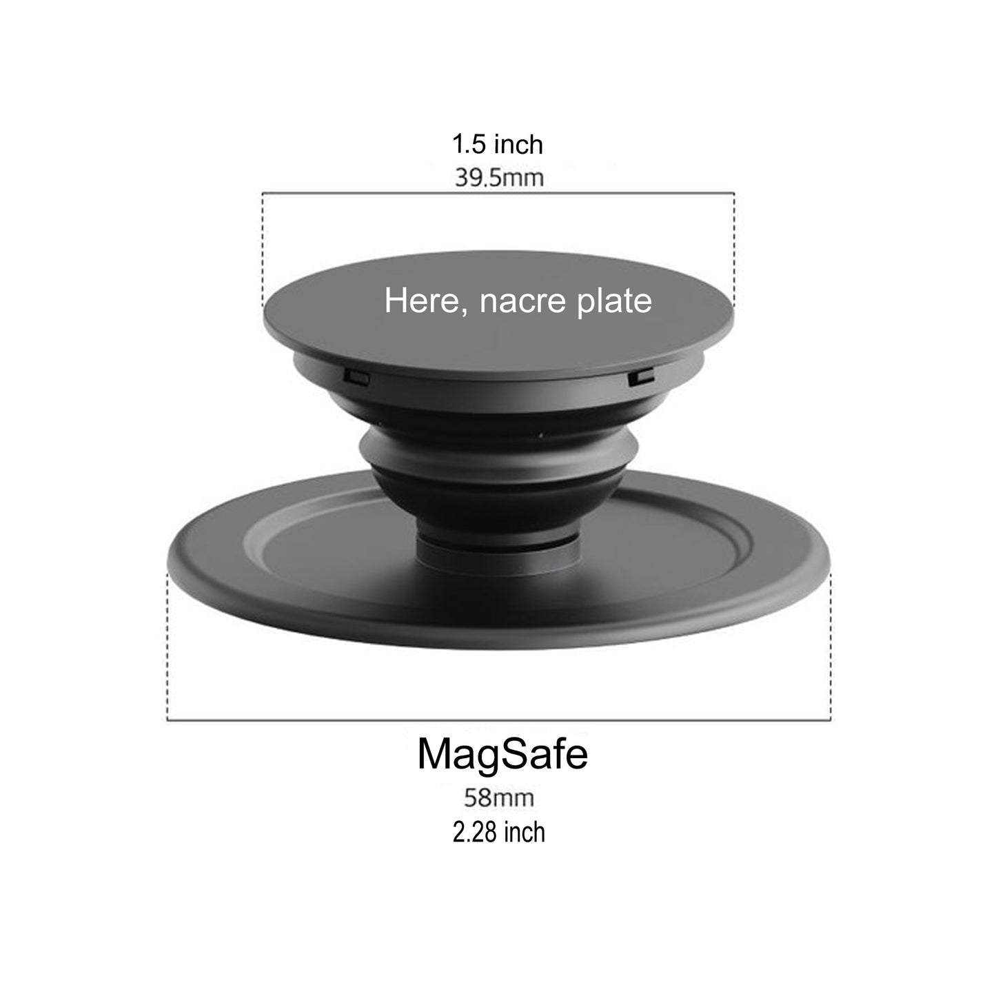 MagSafe Phone Grip including Adapter Ring with sticker, Handmade Jagae(mother-of-pearl) Phone Grip, Phone hand holder.  Expanding Stand and Grip