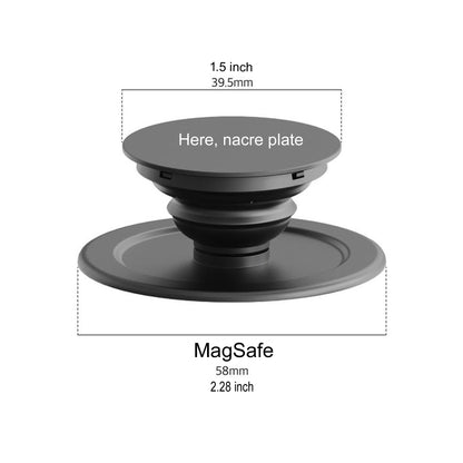 MagSafe Phone Grip including Adapter Ring with sticker, Handmade Jagae(mother-of-pearl) Phone Grip, Phone hand holder.  Expanding Stand and Grip