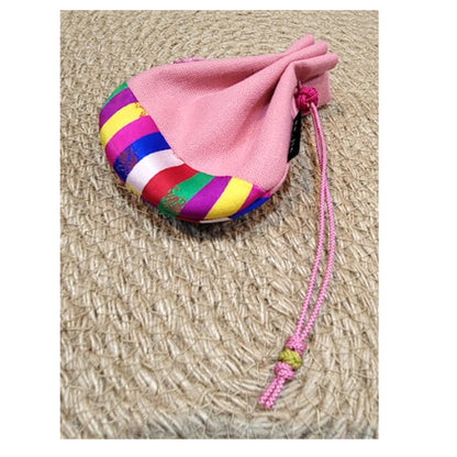 Bokjumeoni. a Lucky Bag with Korean Traditional Knot (Maedeup), Pink Pouch