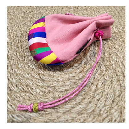 Bokjumeoni. a Lucky Bag with Korean Traditional Knot (Maedeup), Pink Pouch