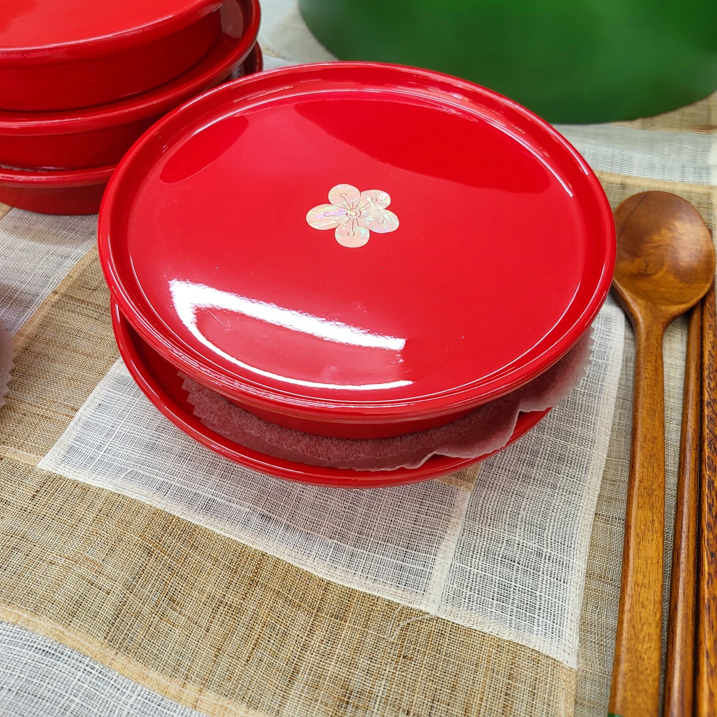 Premium Small Tray, Najeonchilgi Tray, Korean Traditional Tray, Red color