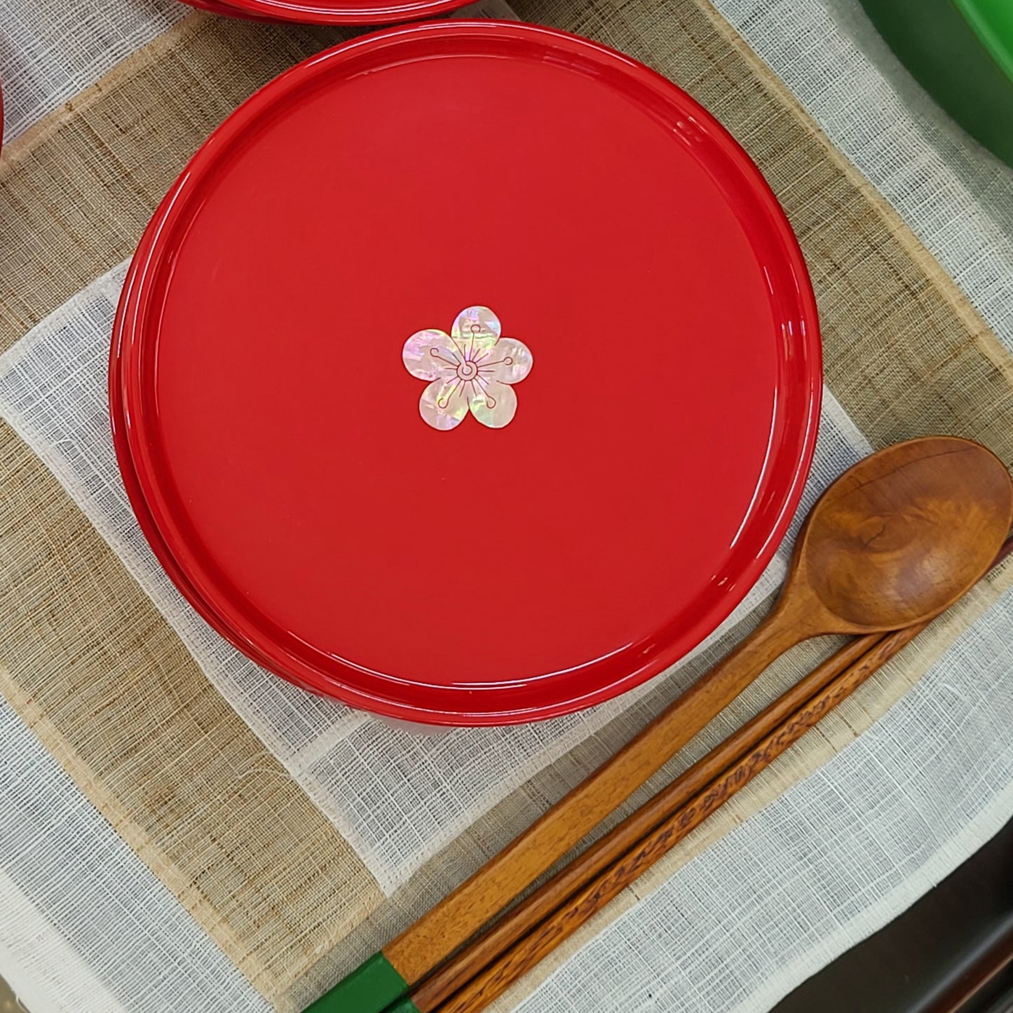 Premium Small Tray, Najeonchilgi Tray, Korean Traditional Tray, Red color