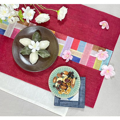 Pretty Ramie Fabric Placemat, Table mat, Korean Traditional Patch Work Design