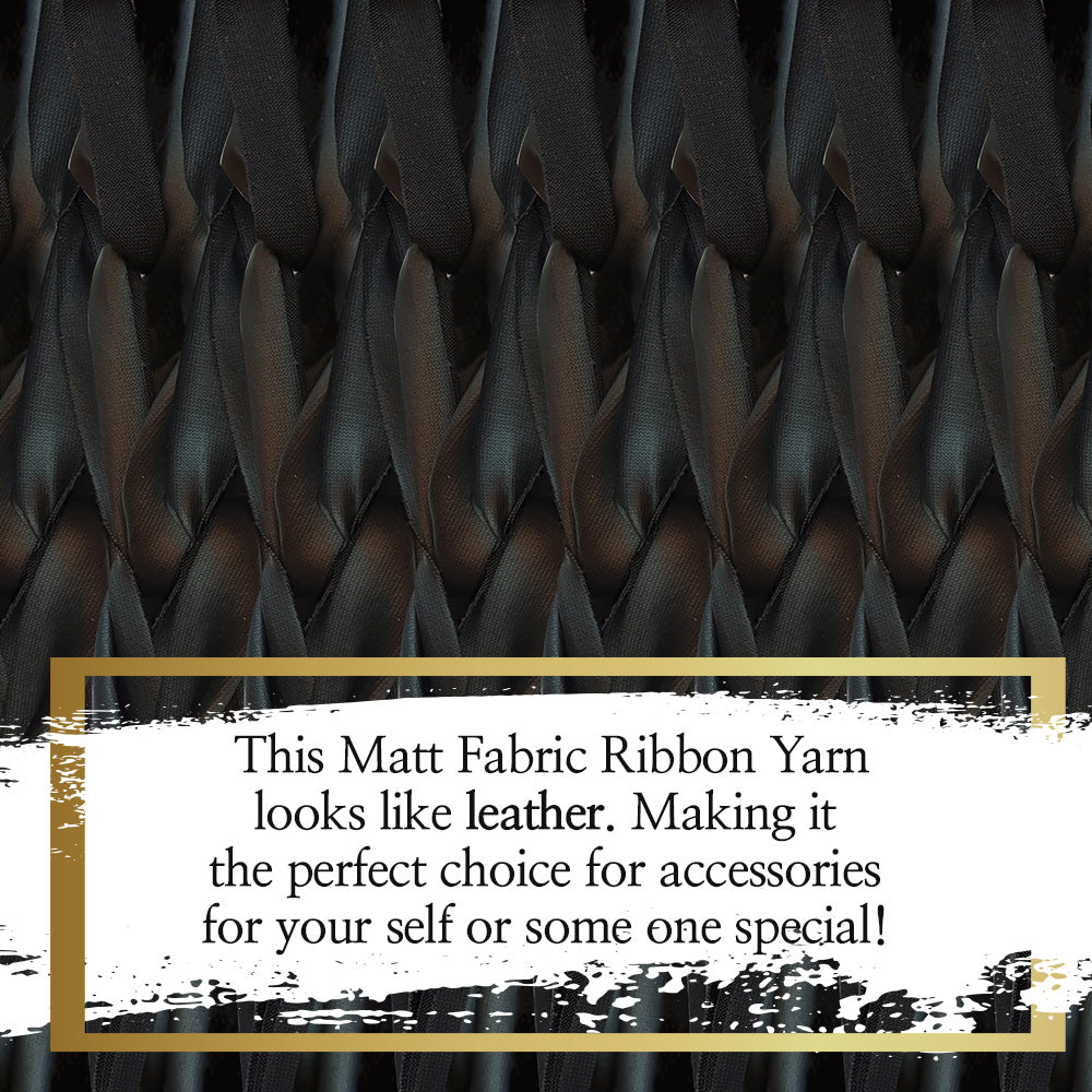 Fabric Matt Ribbon Yarn -Black White Brown