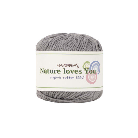 LaPace Premium yarn. 100% organic cotton yarn. eco-friendly, plant dye. grey color