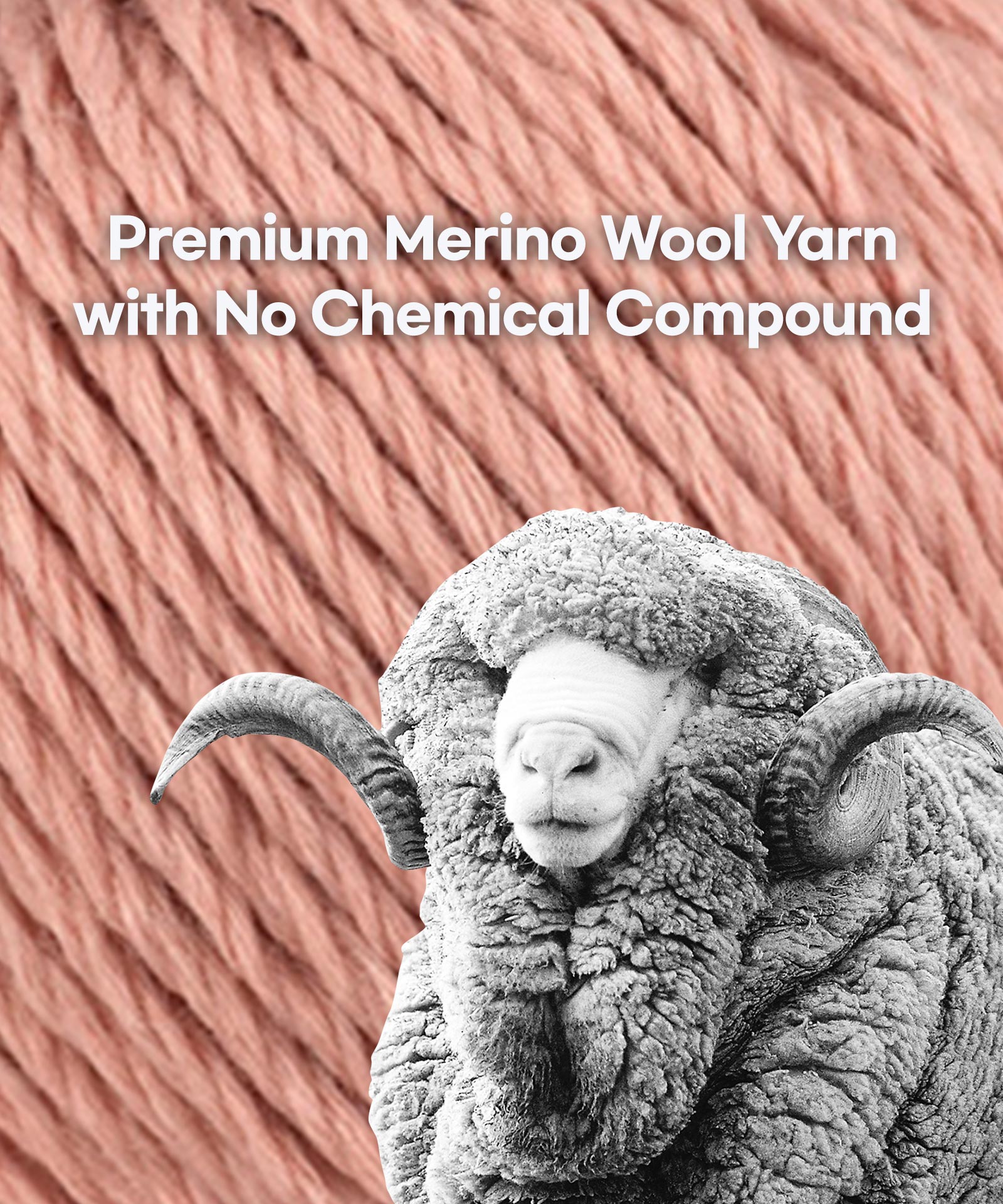 no chemical pound, fine merino wool yarn