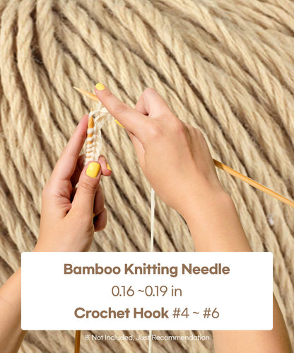 Knitting recommendation : crochet hook #4~#6. bomboo knitting needle 0.16~0.19 inch