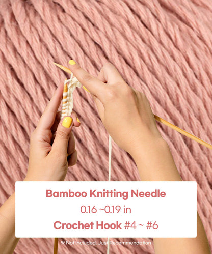 Knitting recommendation : crochet hook #4~#6. bomboo knitting needle 0.16~0.19 inch