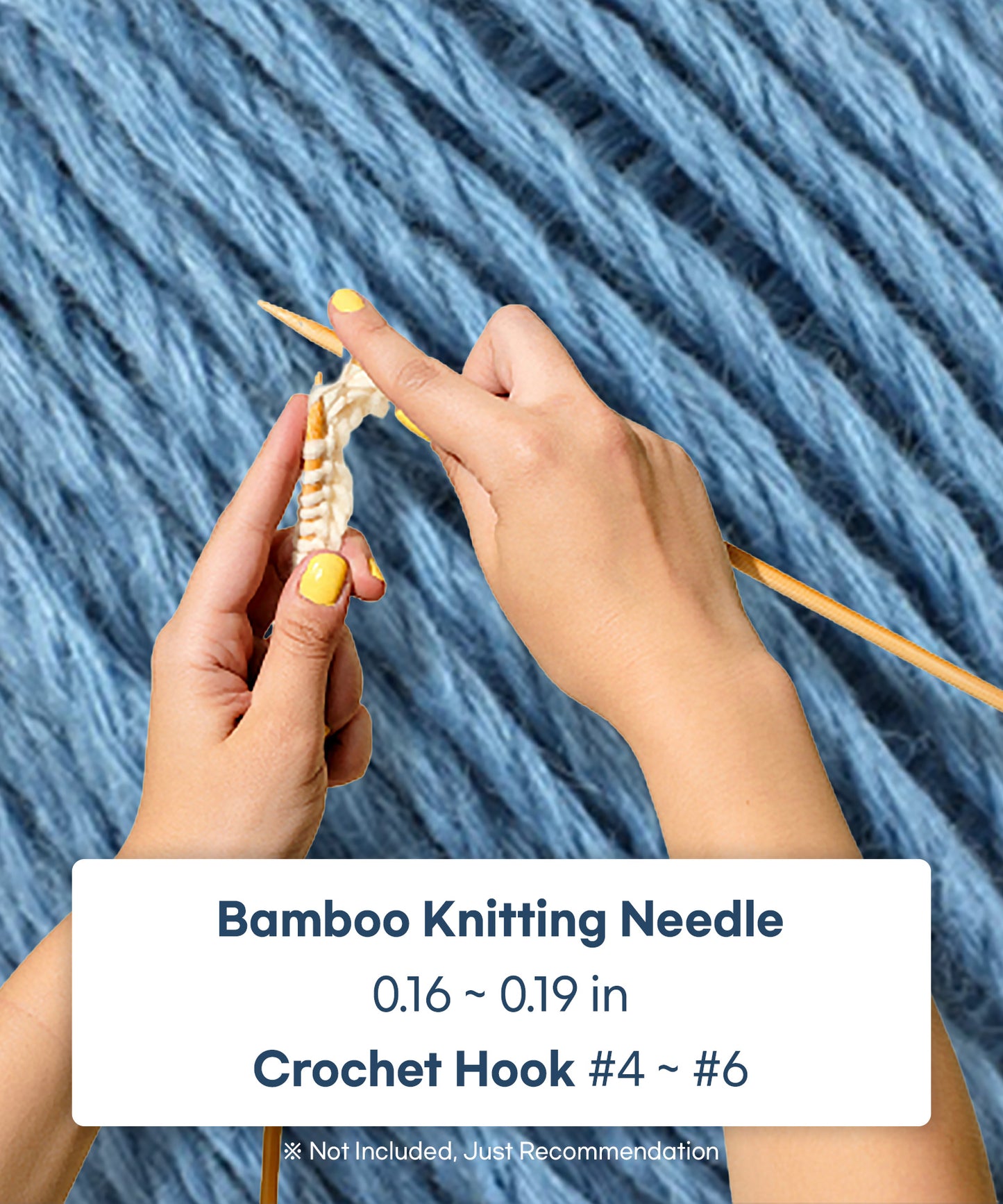 Knitting recommendation : crochet hook #4~#6. knitting needle 0.16~0.19 inch