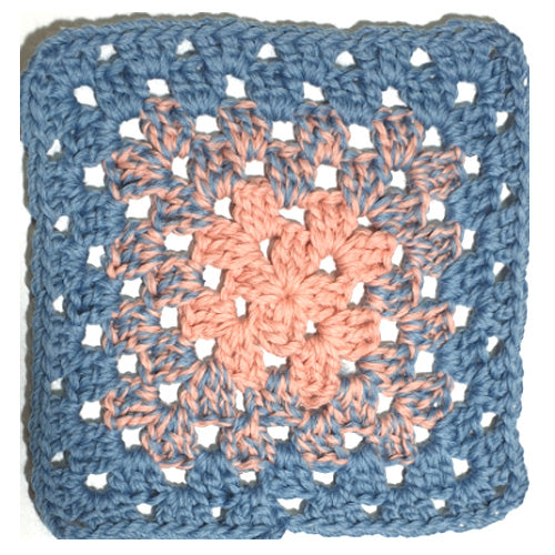 tea coaster. blanket piece. blue. pink. bluepink melange color. LaPae  fine  merino wool yarn