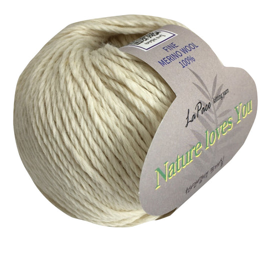 La Pace Premium Yarns 100% Fine Merino Wool Natural Dyeing Solid Color - Ivory